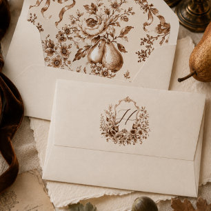 Heirloom Pear Harvest Crest Fall Wedding Envelope