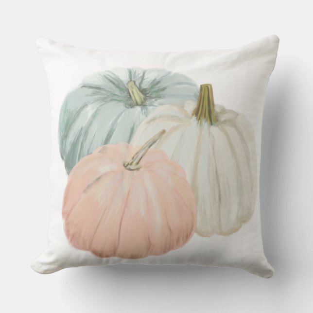 Heirloom Pumpkins Fall Throw Pillow (Front)