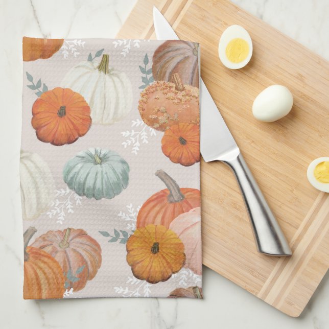 Heirloom Pumpkins Kitchen Towel (Quarter Fold)