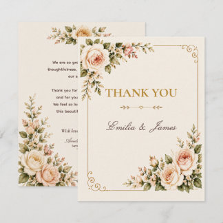 Heirloom Rose Garden Wedding Thank You Card