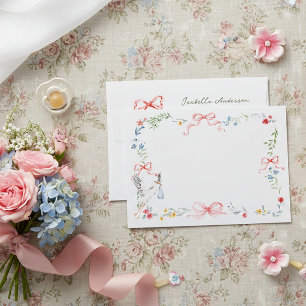 Heirloom Rose Ribbon and Stork Baby Shower Envelope