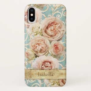 Heirloom Roses with Damask Personalized iPhone X Case