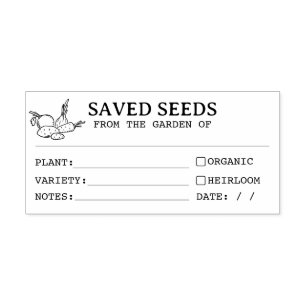 Heirloom Seed Saver Packet Rubber Stamp