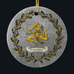 Heirloom Sicilian Trinacria Personalize Ceramic Ornament<br><div class="desc">Heirloom Sicilian Trinacria Personalize
Just add your family name to this beautiful design.</div>
