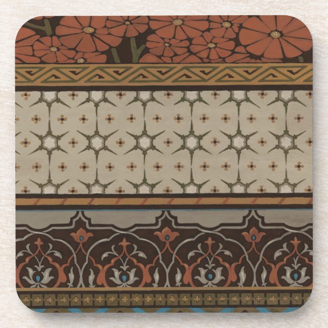 Heirloom Textile with Decorative Patterns Coaster (Front)