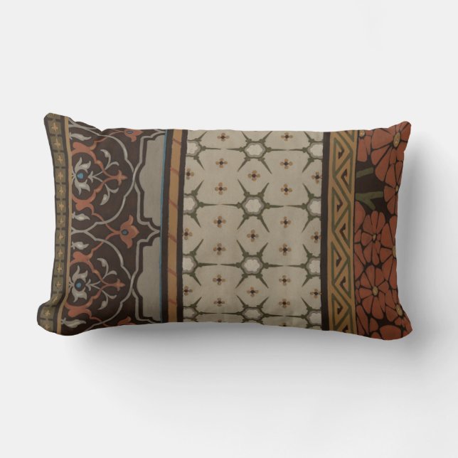 Heirloom Textile with Decorative Patterns Lumbar Pillow (Front)