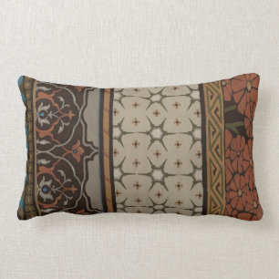 Heirloom Textile with Decorative Patterns Lumbar Pillow