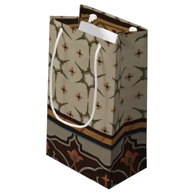 Heirloom Textile with Decorative Patterns Small Gift Bag (Back Angled)