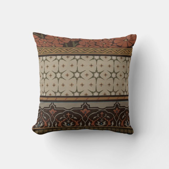 Heirloom Textile with Decorative Patterns Throw Pillow (Front)