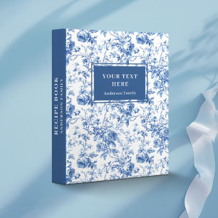 Heirloom Toile Blue Roses Floral Memory Album Binder
