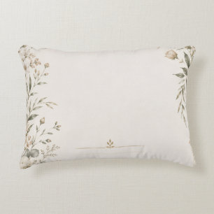 Heirloom Wedding Invitation with Refined Botanical Accent Pillow