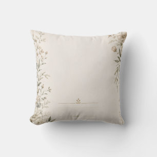 Heirloom Wedding Invitation with Refined Botanical Throw Pillow