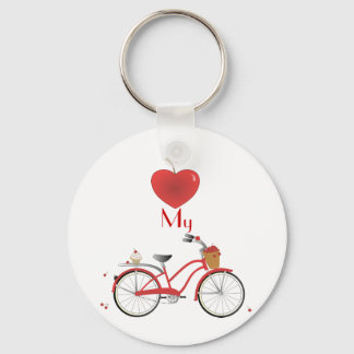 Heitres Kirschfahrrad Keychain