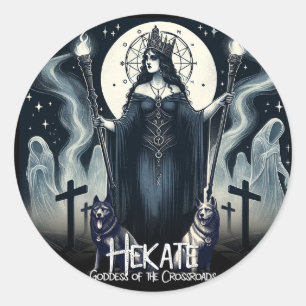 Hekate Goddess of the Crossroads Ghostly Spirits Classic Round Sticker