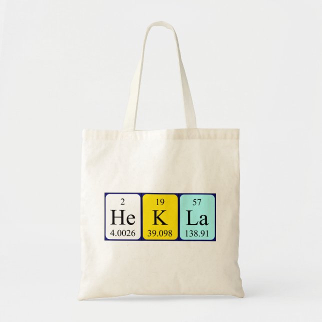 Hekla periodic table name tote bag (Front)