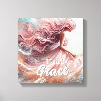 Held by Grace Custom Message Christian Canvas Print
