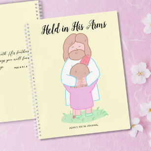 Held in His Arms Scripture personalized  Notebook