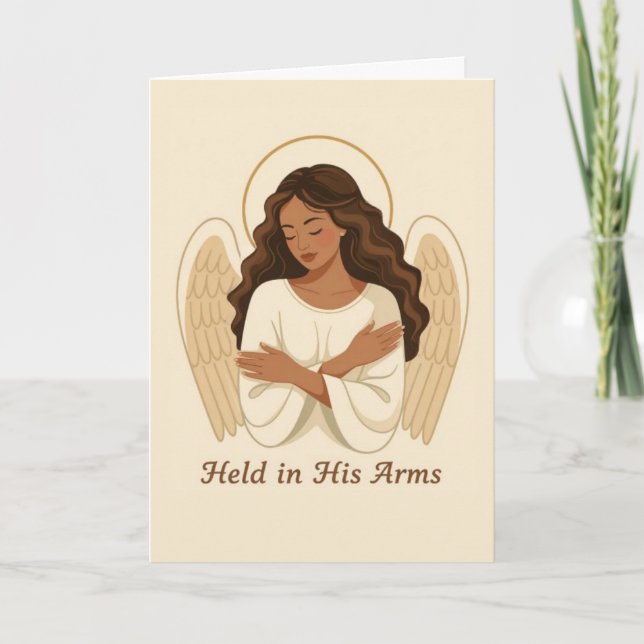 Held in His Arms Sympathy Card (Front)