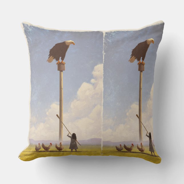 Held in Open Sky Throw Pillow (Front)