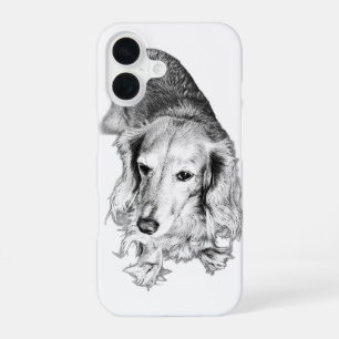 Held with Quiet Strength – Long-Haired Dachshund iPhone 16 Case