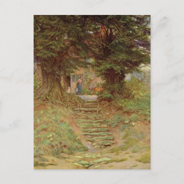 Helen Allingham A Cottage Near Crocken Hill Postcard (Front)