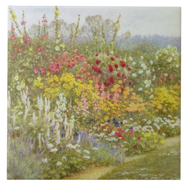 Helen Allingham Vintage A Herbaceous Border Tile (Front)