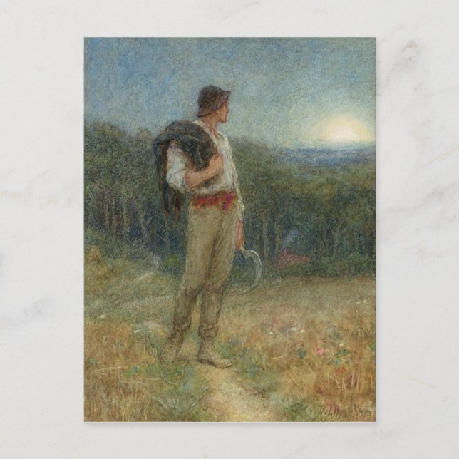 Helen Allingham Vintage Harvest Moon Postcard (Front)