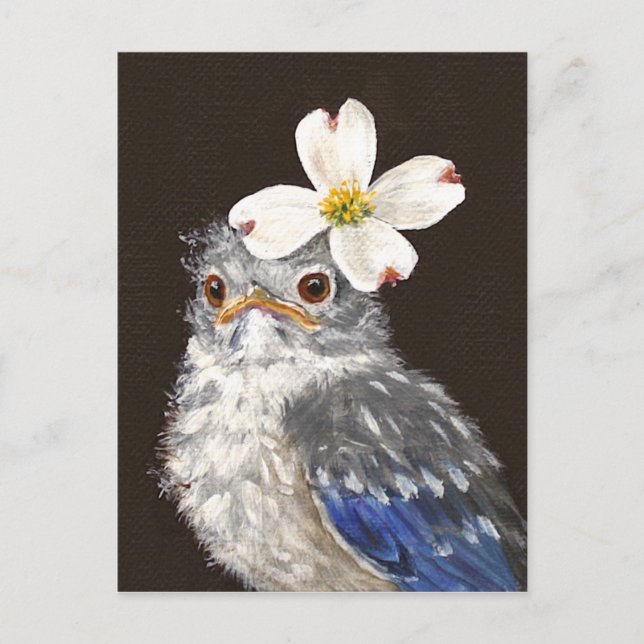 Helen baby bluebird avec carte postale en bois de  (Devant)