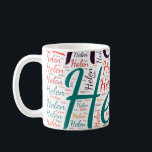 Helen Coffee Mug<br><div class="desc">Helen. Show and wear this popular beautiful female first name designed as colourful wordcloud made of horizontal and vertical cursive hand lettering typography in different sizes and adorable fresh colours. Wear your positive american name or show the world whom you love or adore. Merch with this soft text artwork is...</div>