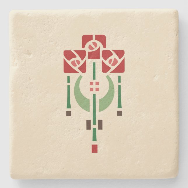 Helen Foster "Pendant Rose" Stone Coaster (Front)