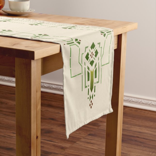 Helen Foster Prairie Stencil Short Table Runner (In Situ)