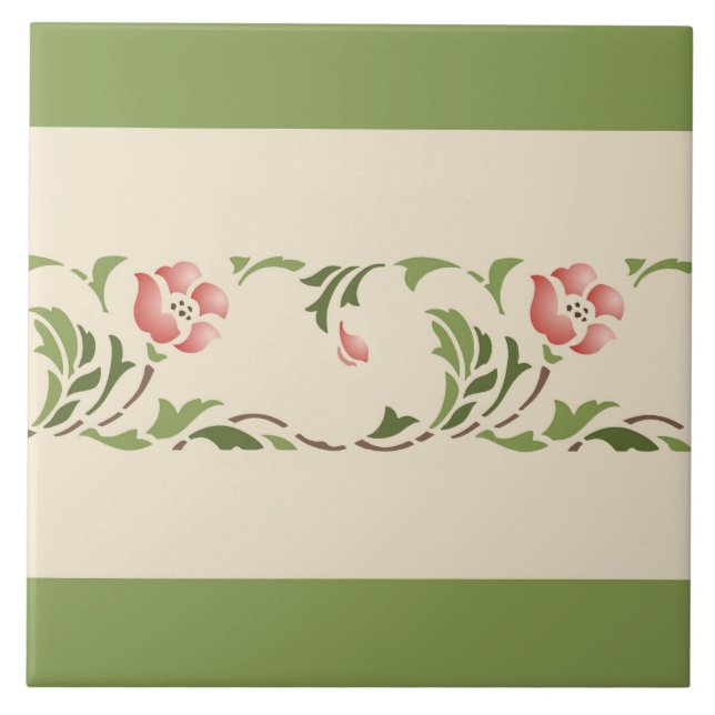 Helen Foster "Rose Border" Tile (Front)