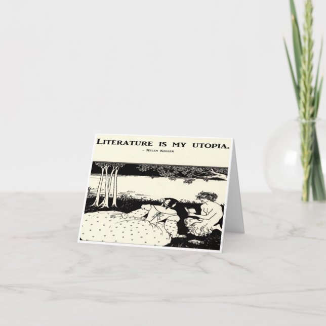 Helen Keller Book Love Blank Note Card (Front)
