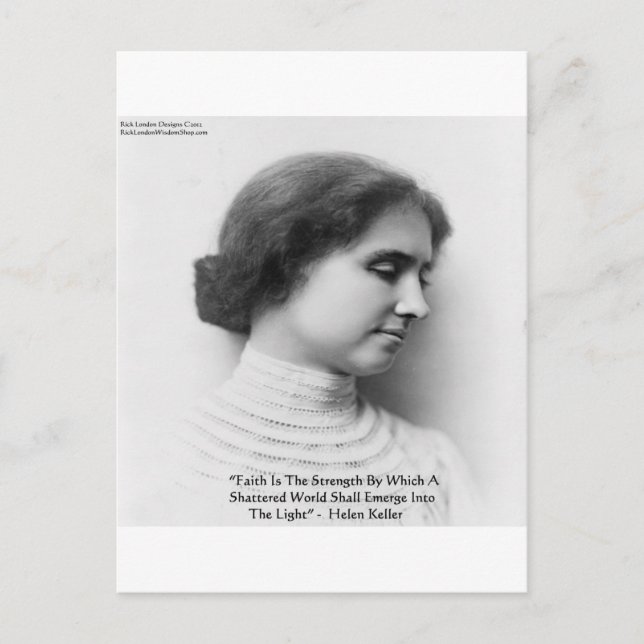Helen Keller "Faith/Strength" Wisdom Quote Gifts Postcard (Front)