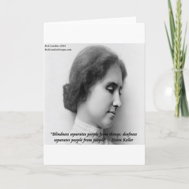 Helen Keller & Famous Deaf/Blind Quote Card (Front)
