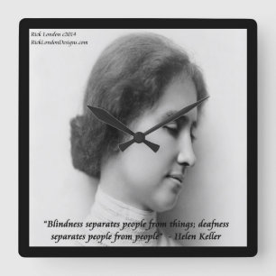 Helen Keller Famous Deaf/Blind Quote Wall Clock