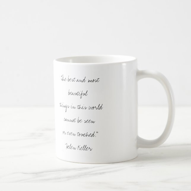 Helen Keller Handwritten Quote Mug (Right)