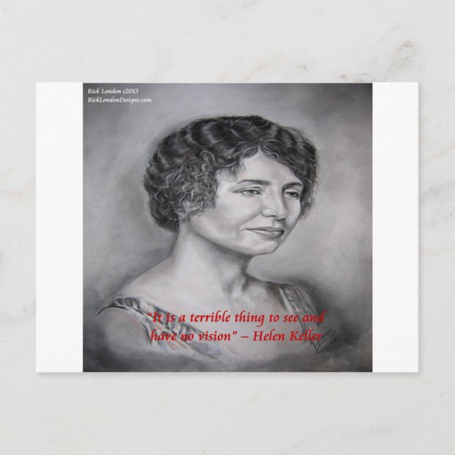 Helen Keller Having Vision Wisdom Quote Postcard (Front)