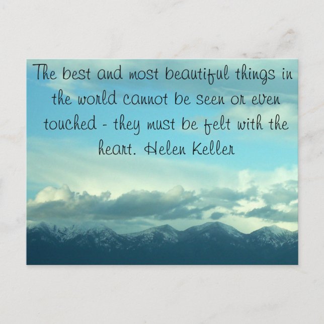 Helen Keller Quote Montana Sky Postcard (Front)