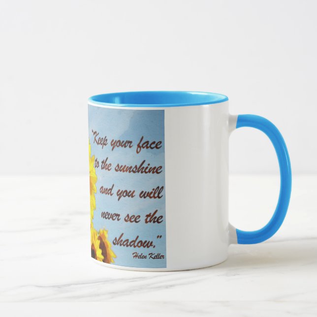 Helen Keller Quote with Sunflower Mug (Right)