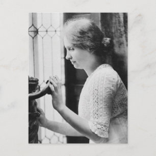 Helen Keller Watering Plants Portrait Postcard
