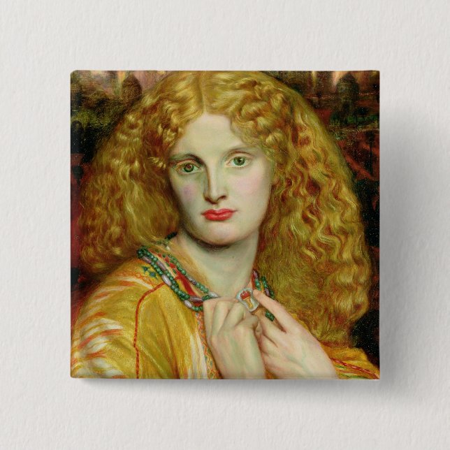 Helen of Troy, 1863 2 Inch Square Button (Front)
