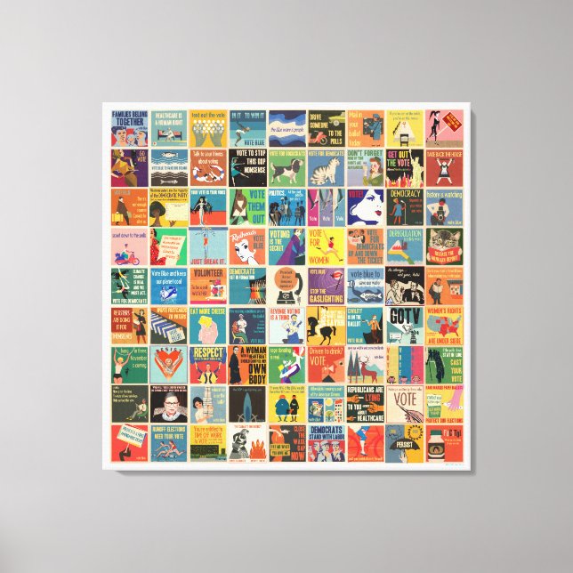 Helen Stickler meme collage wrapped canvas print (Front)