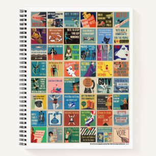 Helen Stickler's 48 GOTV memes on notebook