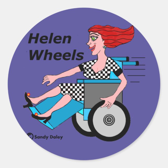 Helen Wheels Hell on Wheels Classic Round Sticker (Front)