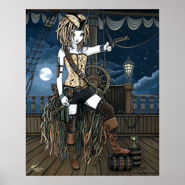 "Helena" Affiche de fond de la lune du navire pira (Devant)