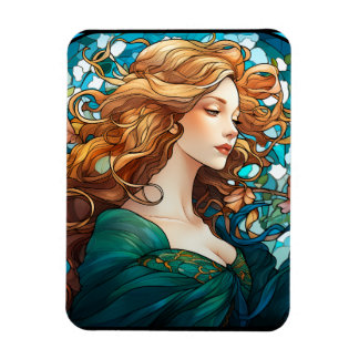 Helena - Dark Blonde Woman in Art Nouveau Style Magnet