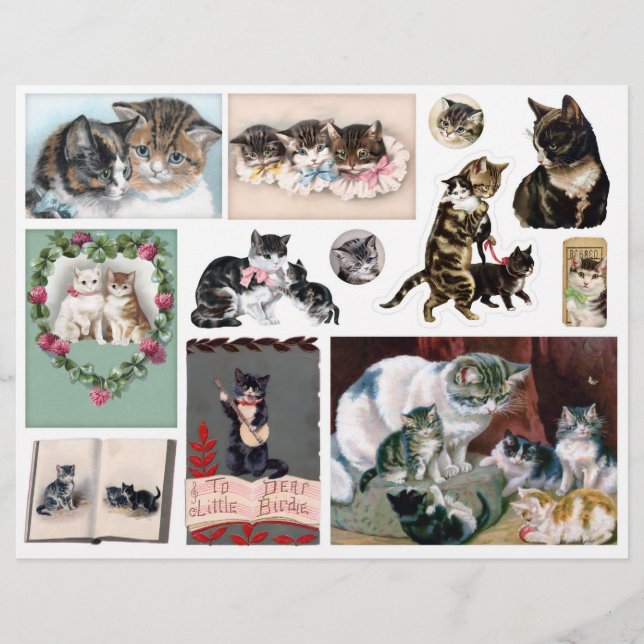Helena Maguire Vintage Cat Art Ephemera Fussy Cuts (Front)