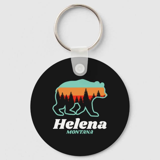 Helena Montana Fishing Skiing Snowboarding Bear  Keychain (Front)
