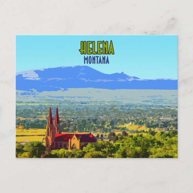 Helena Montana Sleeping Giant Mountains Vintage Postcard (Front)